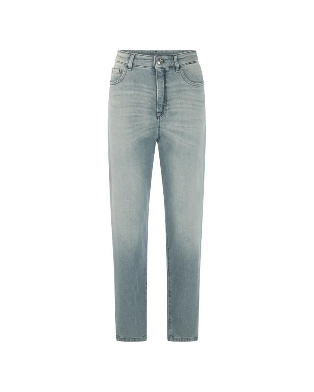 Marc Cain Blue Logo-Patch Belt-Loop Jeans
