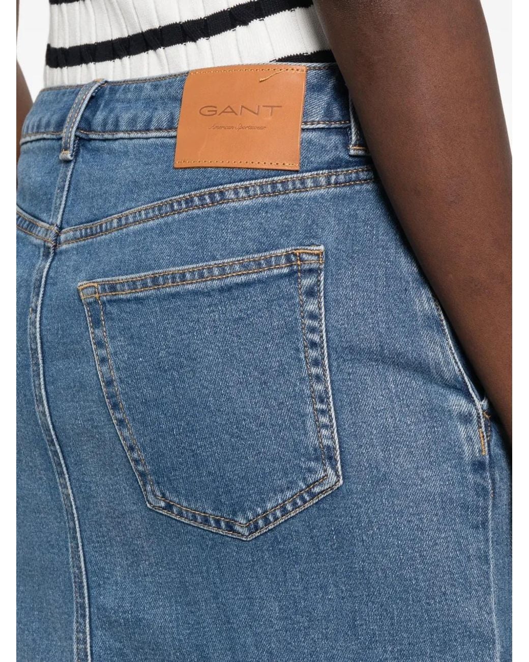 Gant Denim Midi-Rok in het Blue