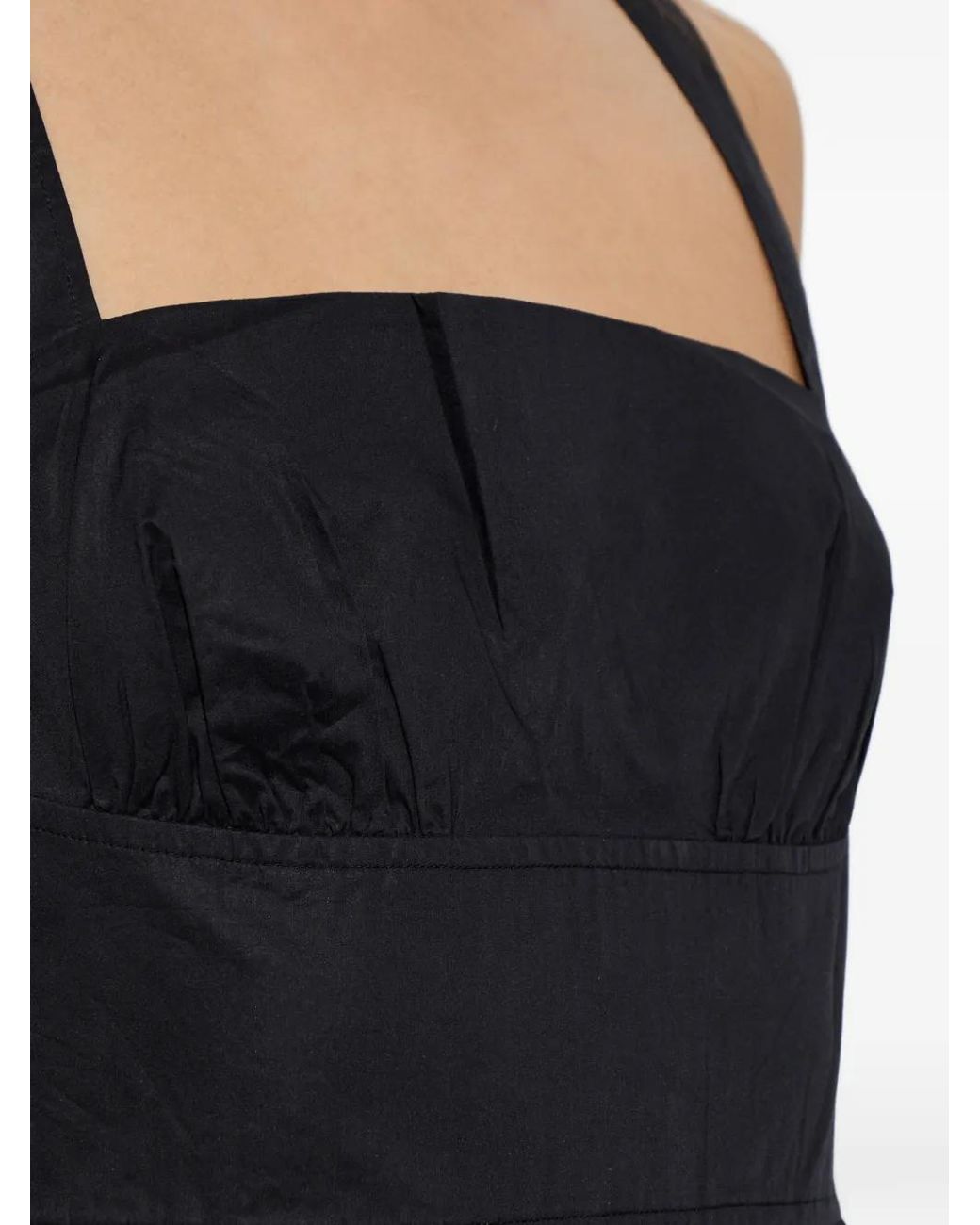 Matteau Black Robe Courte À Bretelles Croisées