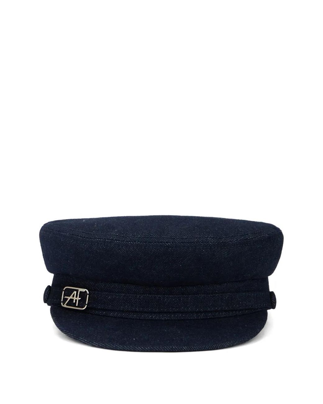 Alberta Ferretti Blue Logo-Plaque Beret