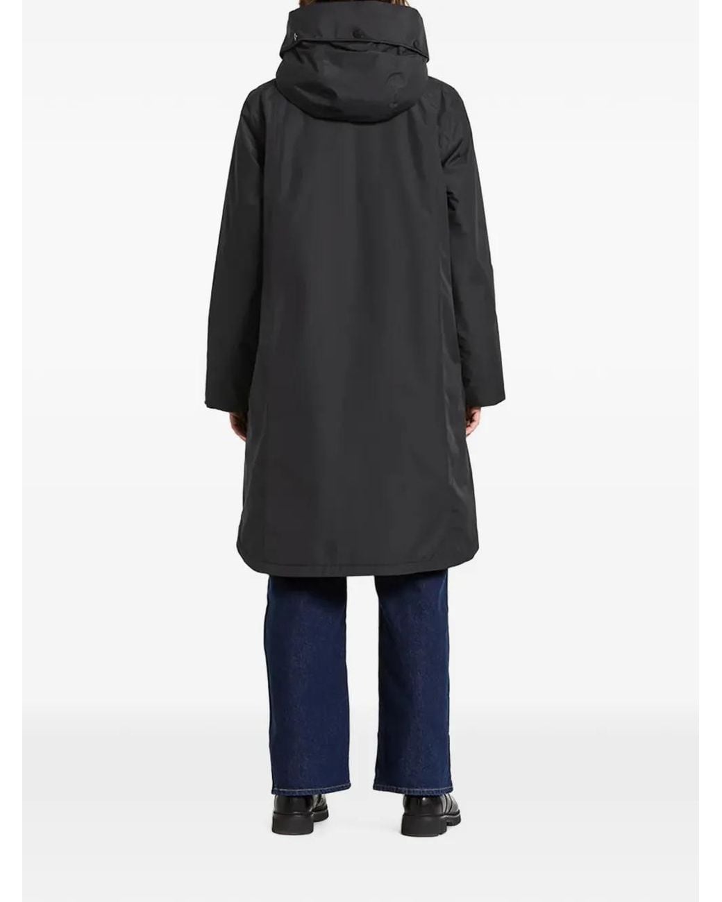 Didriksons Black Aioko Hooded Curved-Hem Jacket