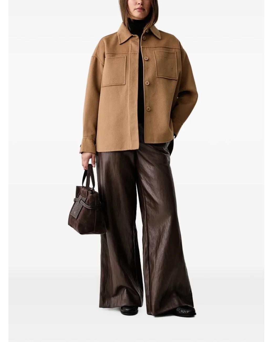 Kaos Brown Button-Up Pocket-Detail Jacket