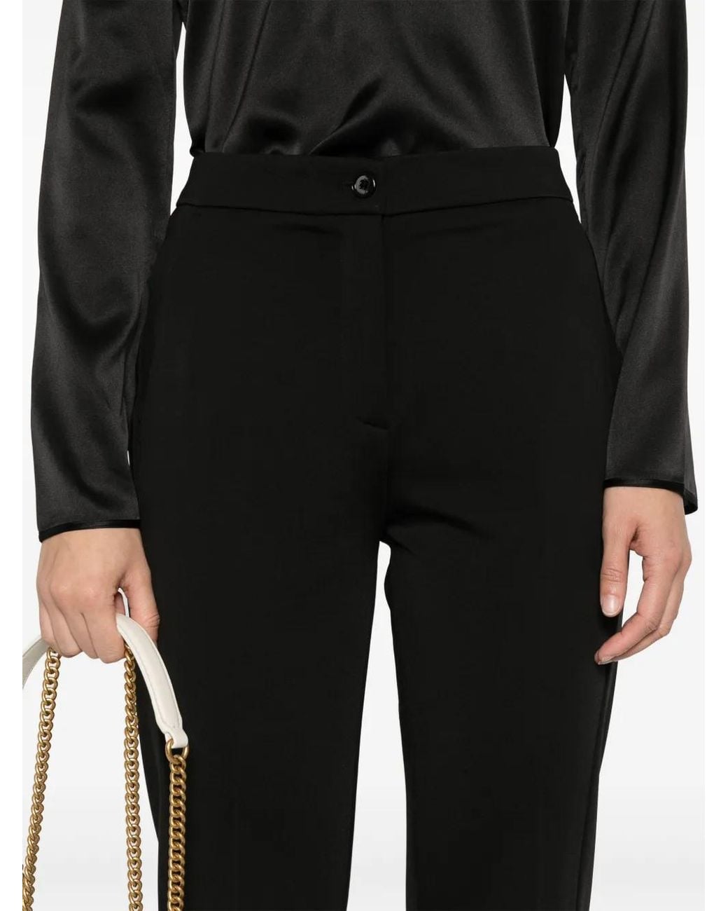 Pinko Black Pressed-Crease Trousers