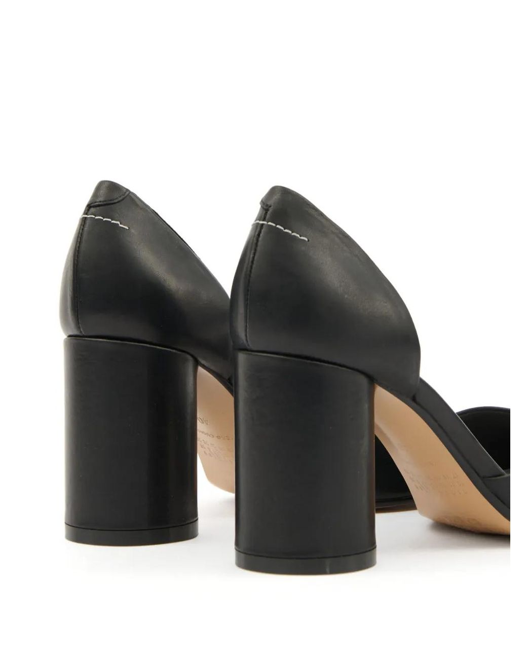 MM6 by Maison Margiela Black Leather Pumps