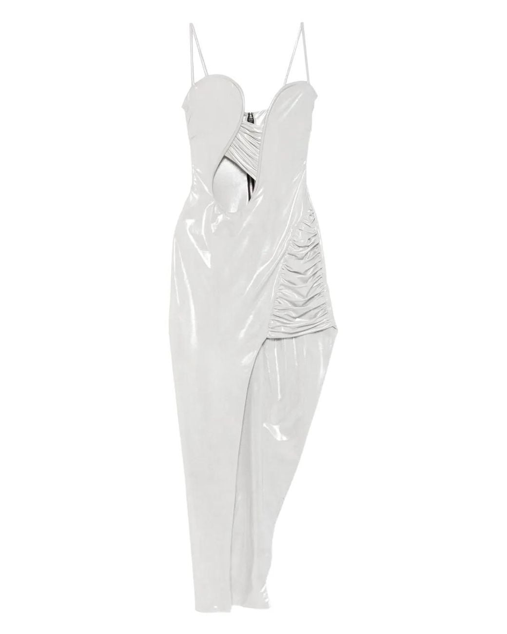 MITILIANE COUTURE White Iridescent Asymmetric Dress