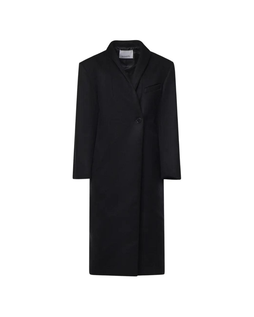Frankie Shop Black Brea Collarless Coat