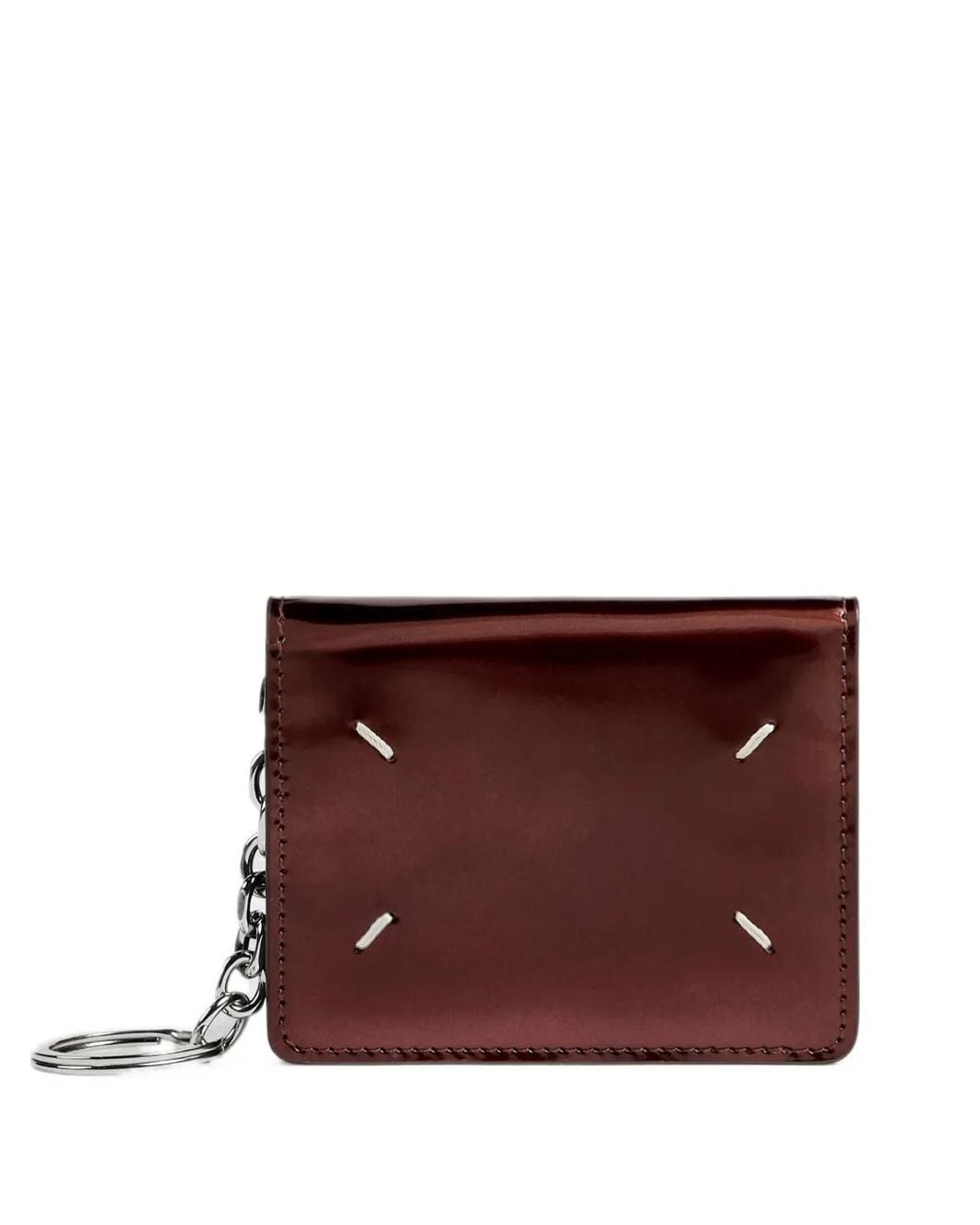 Maison Margiela Purple Four Stitches Keyring Card Holder
