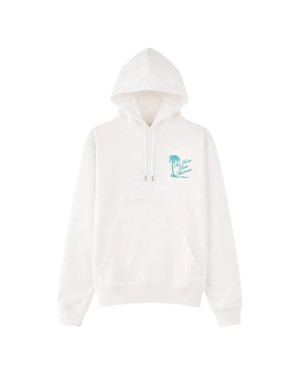 Drole de Monsieur White Drawstring Graphic Hoodie for men