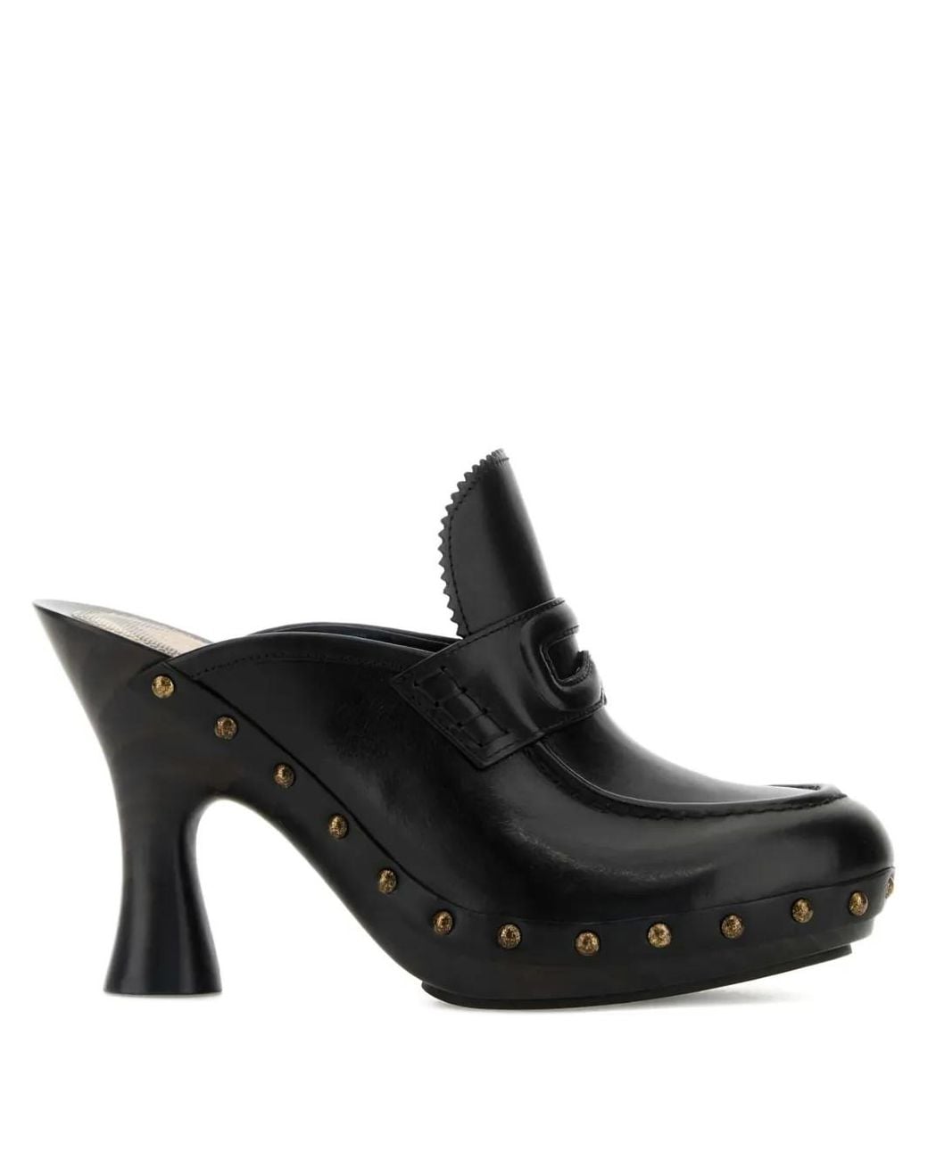 Burberry Black Leather Mules