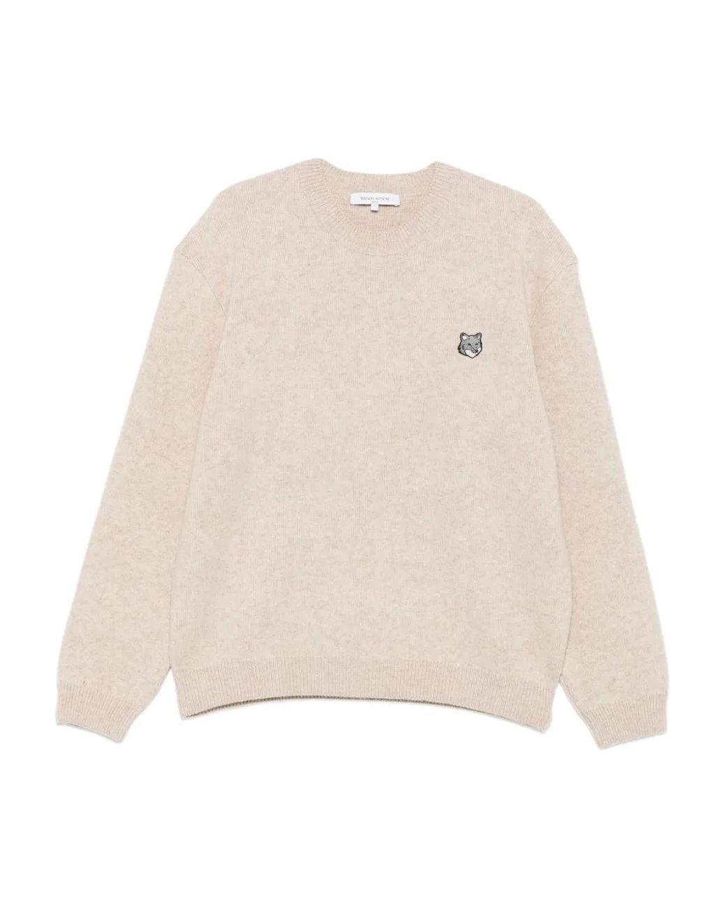 Maison Kitsuné Natural Fox Head Milano Lambswool Jumper for men
