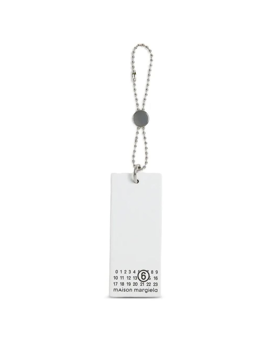 MM6 by Maison Margiela White Numeric Tag Keyring
