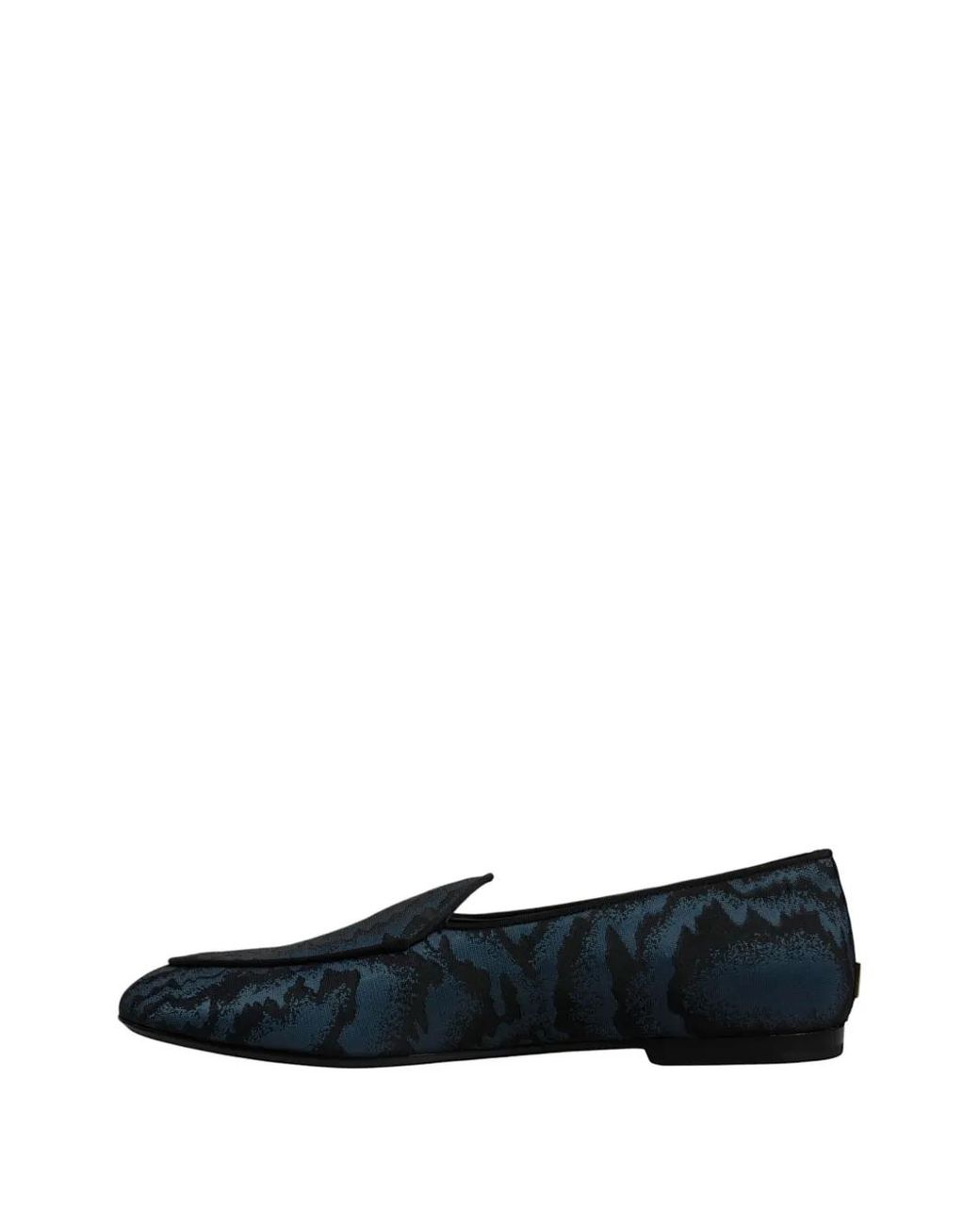 Dolce & Gabbana Black Caravaggio Printed Fabric Loafers for men