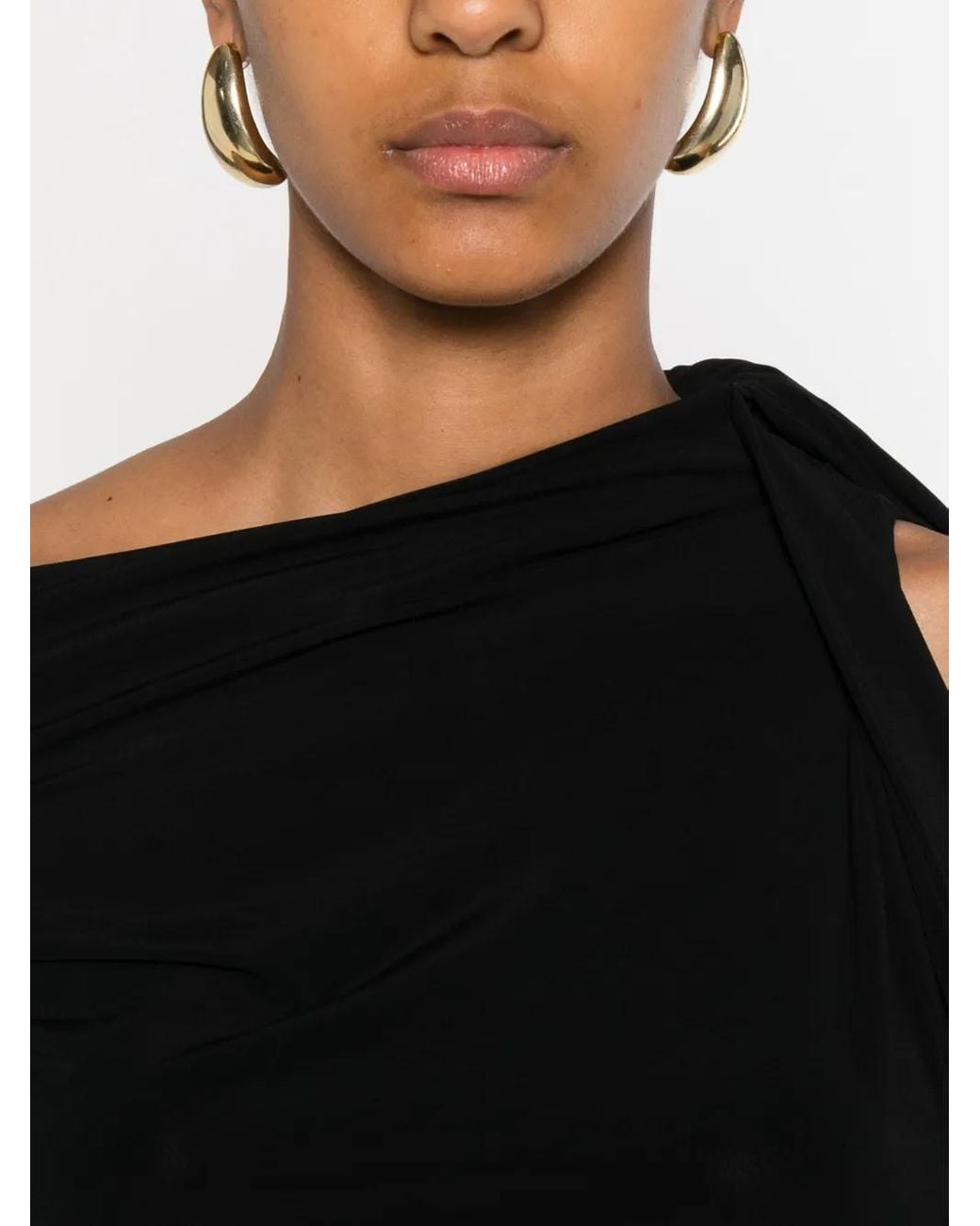 Jacquemus La Mini Robe Drapeado in het Black