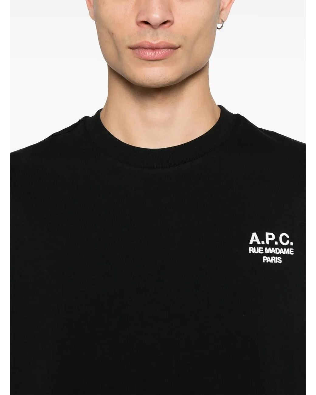 A.P.C. Black T-Shirts And Polos