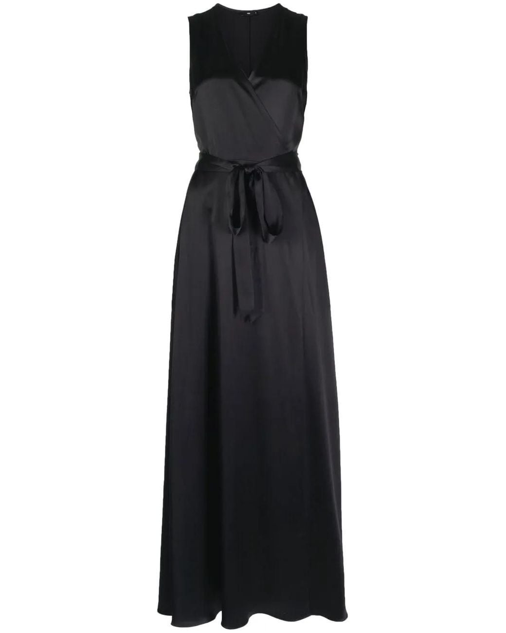 Voz Black Frontward Wrap Dress
