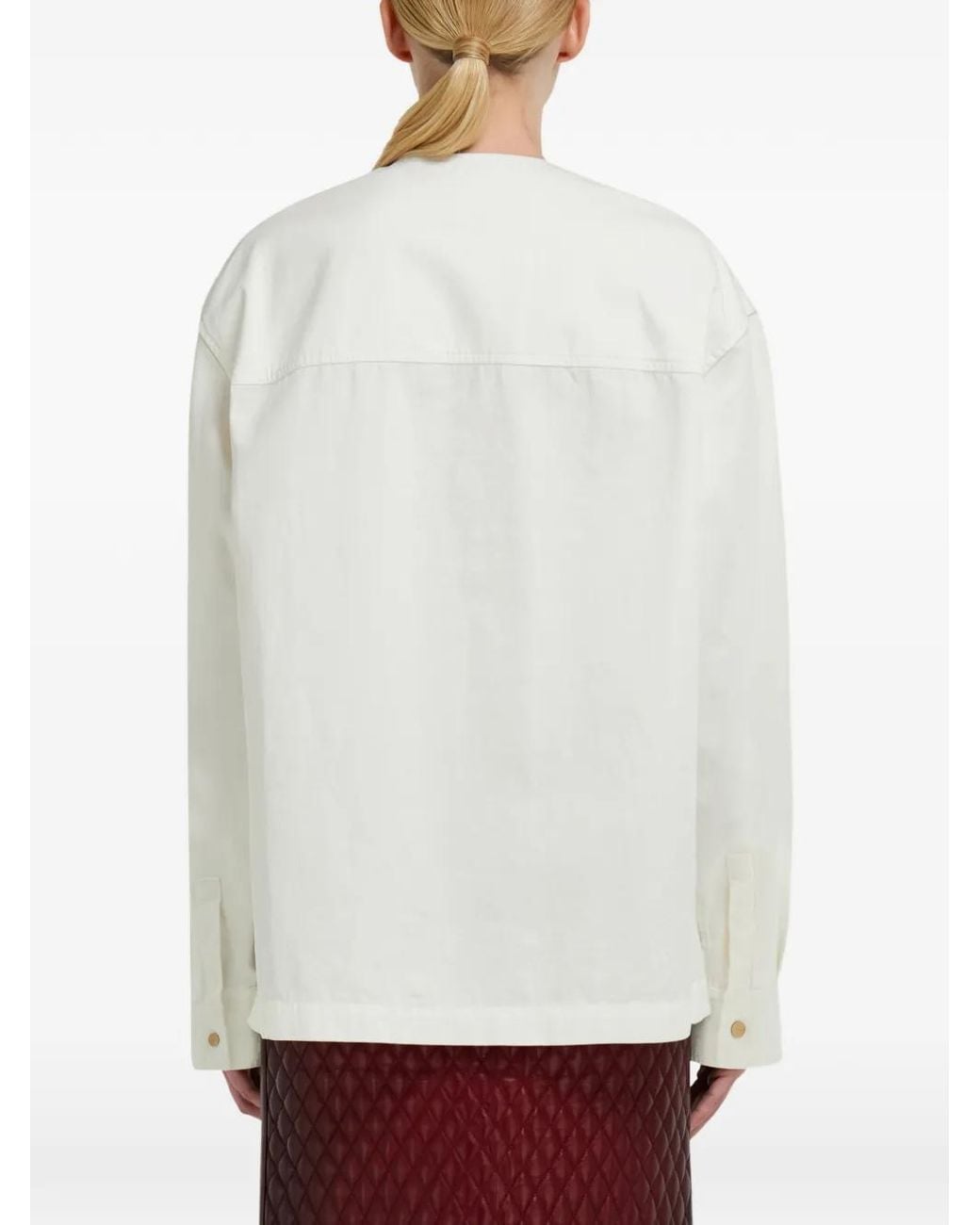 Ferragamo White Washed Gabardine Shirt