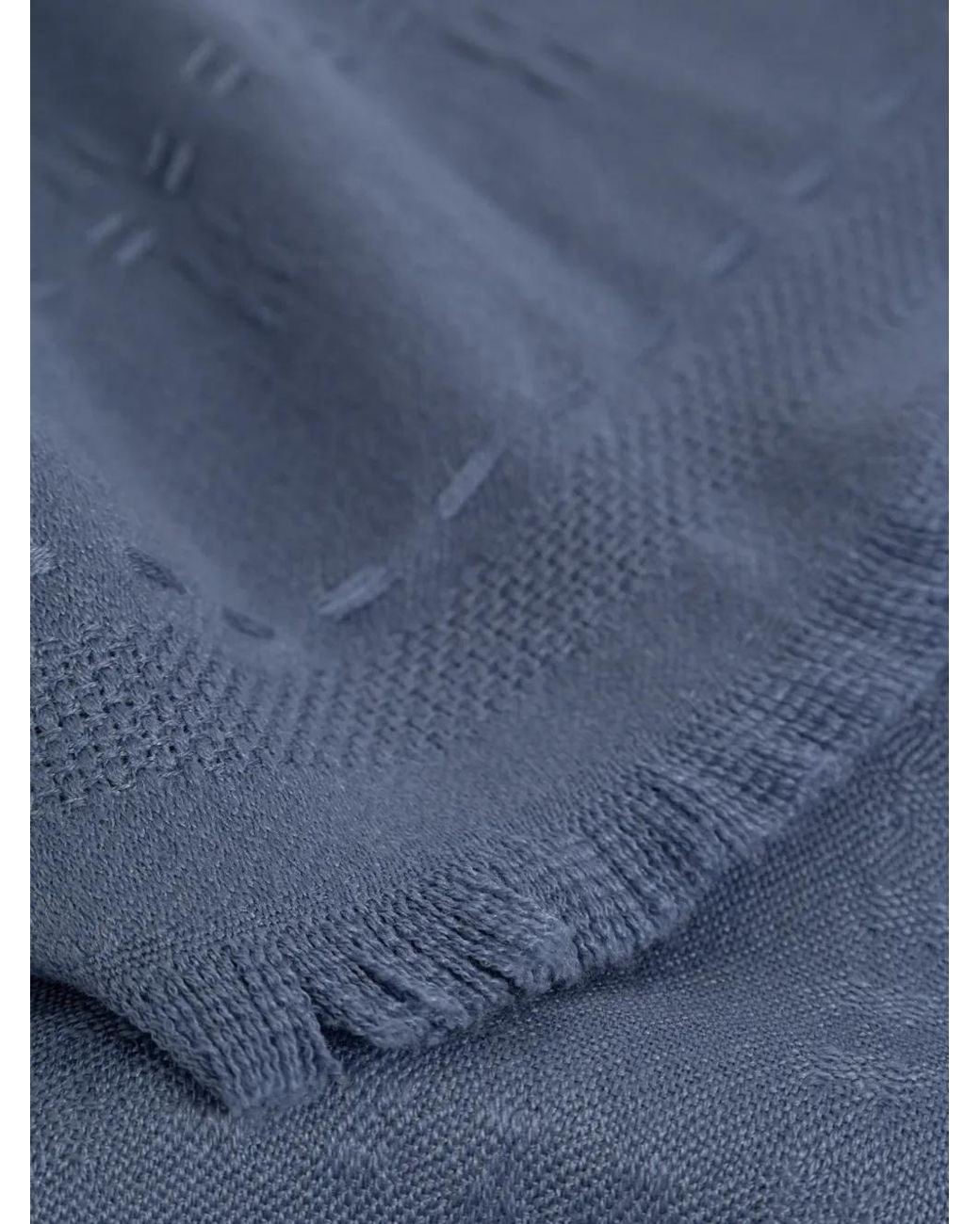 Ferragamo Blue Gancini Logo-Jacquard Scarf