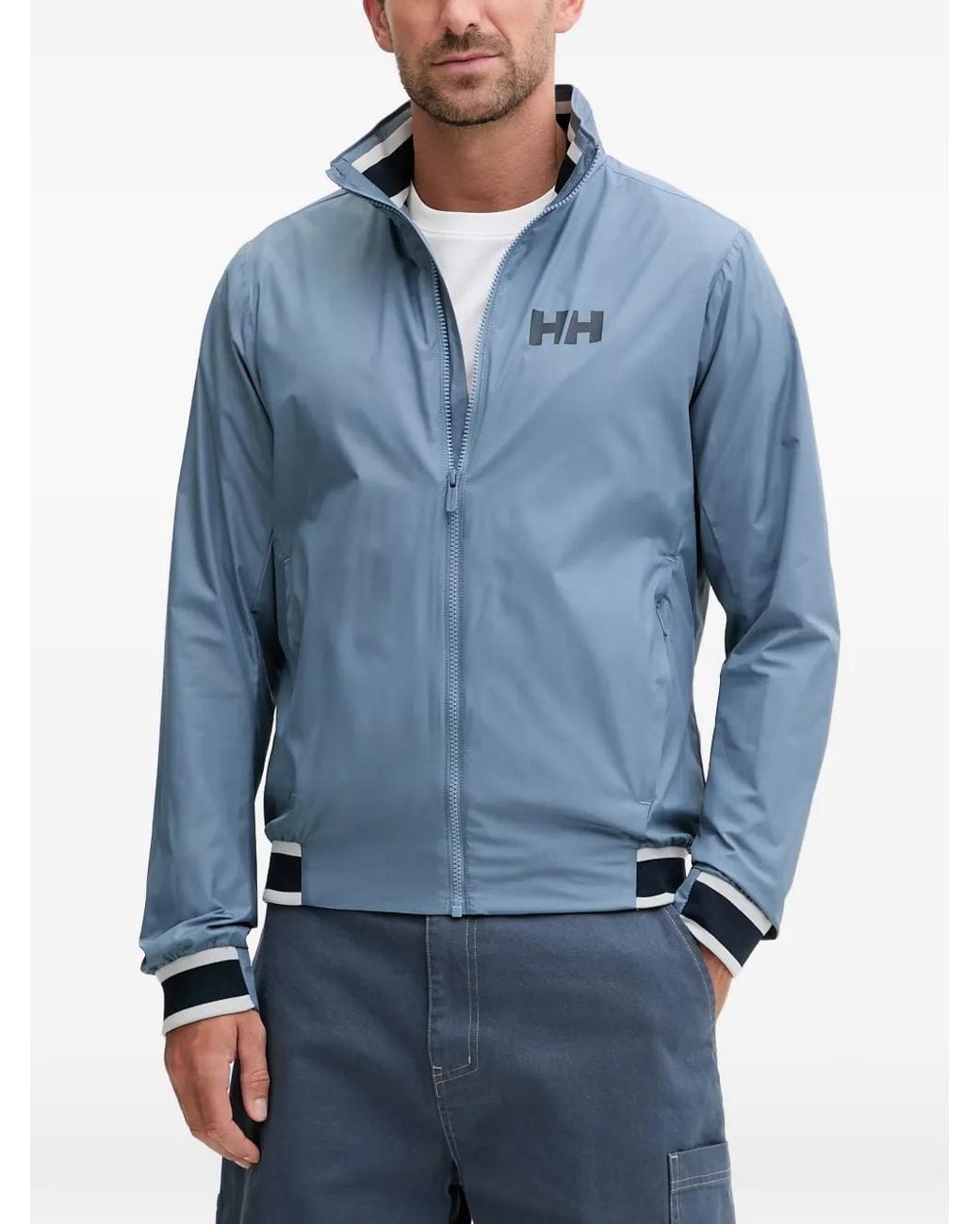 Helly Hansen Blue Salt Logo-Print Zip-Up Jacket for men