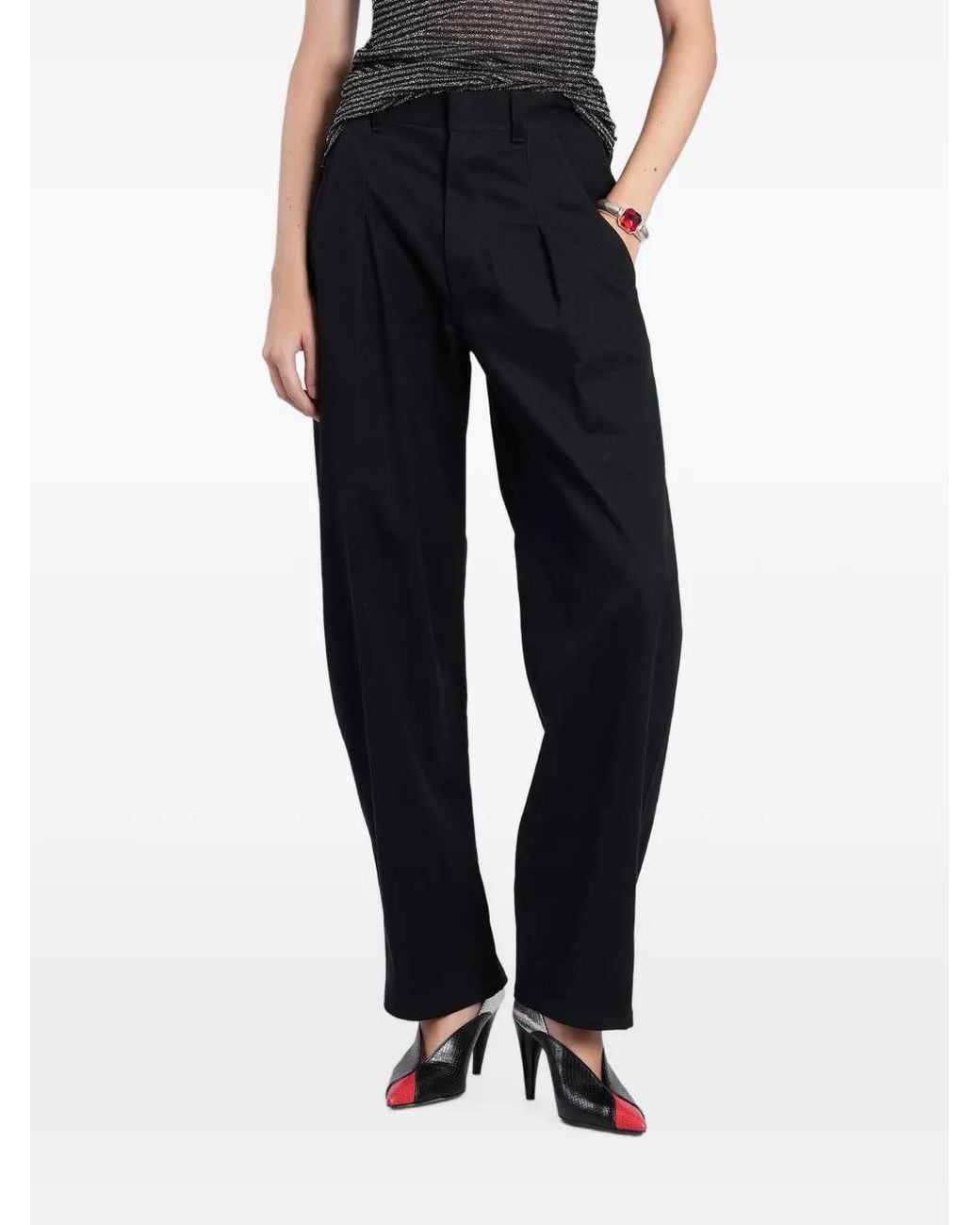Isabel Marant Black Lenadia Pleated Trousers