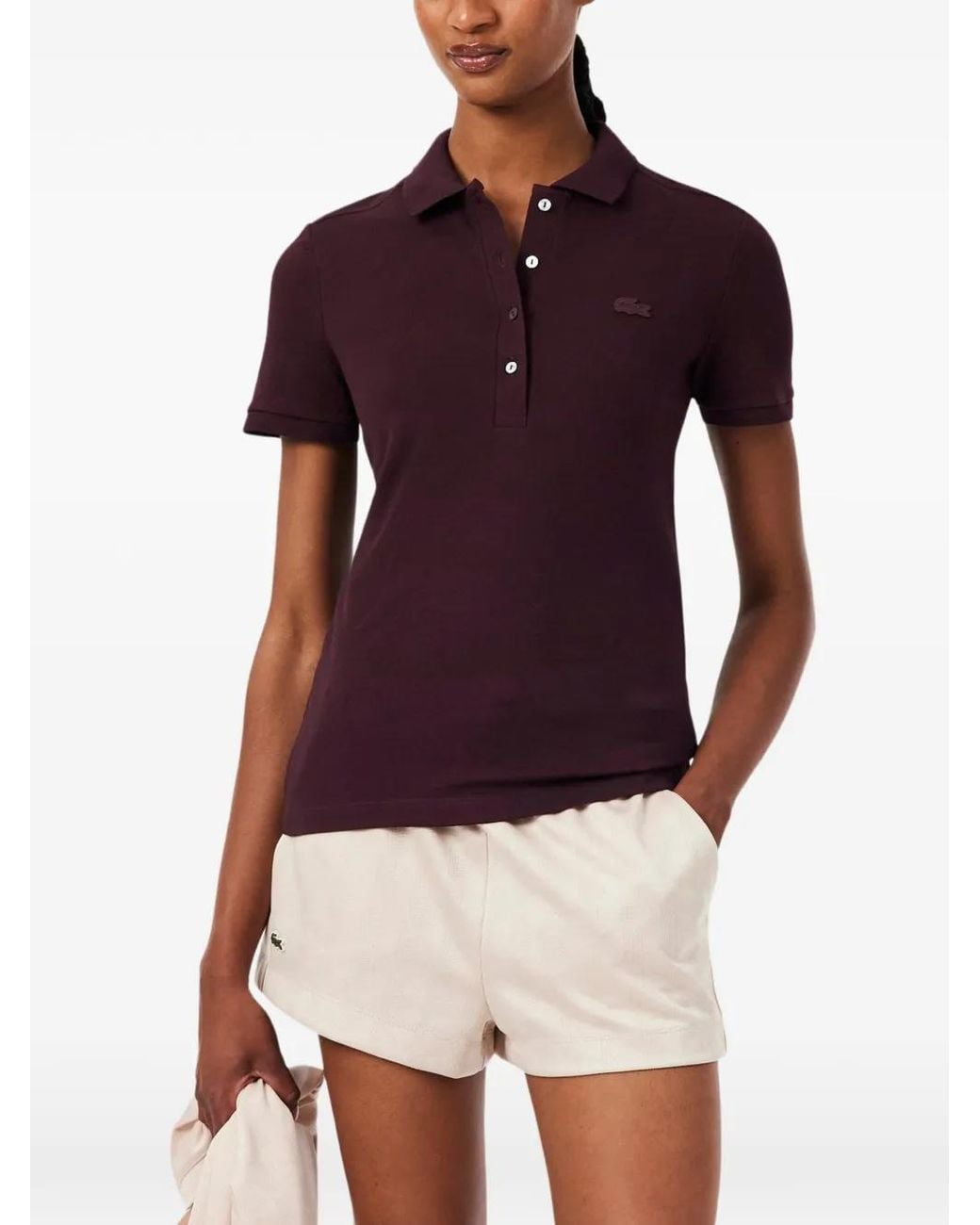 Lacoste Red L.12.D Logo-Patch Polo Shirt