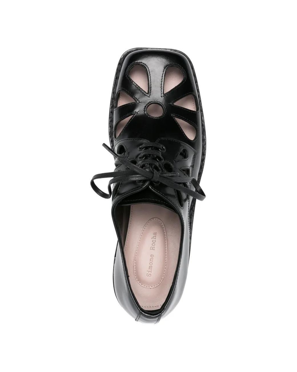 Simone Rocha Black Daisy Derby Shoes