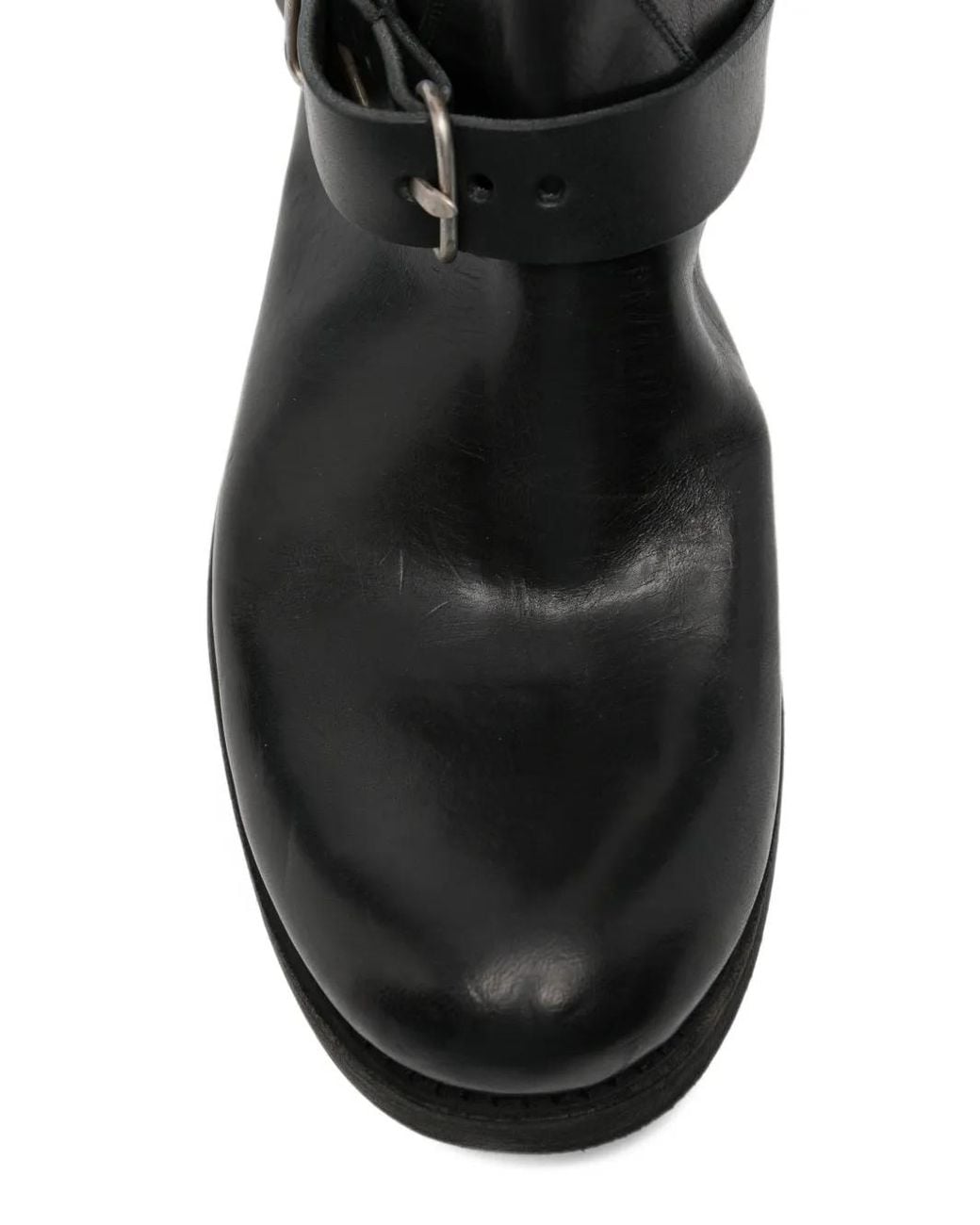 Ma+ Black Buckle-Strap Rear-Zip Boots for men