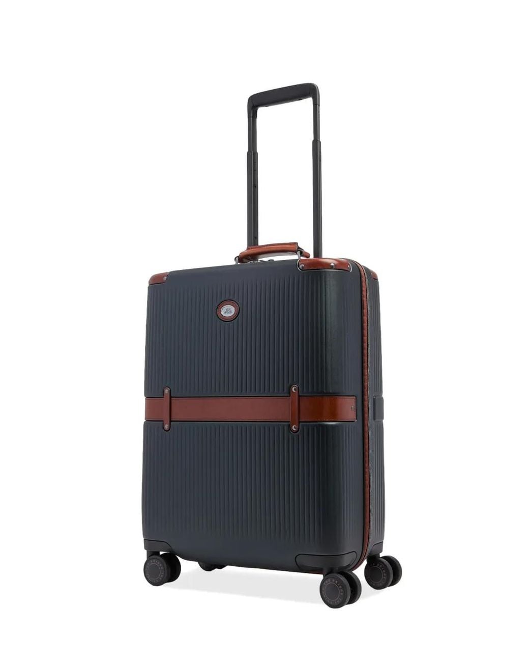 The Bridge Blue Leather-Trim Cabin Suitcase