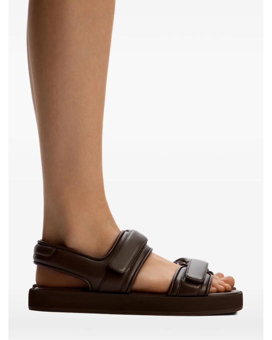 12 STOREEZ Black Slingback Leather Sandals