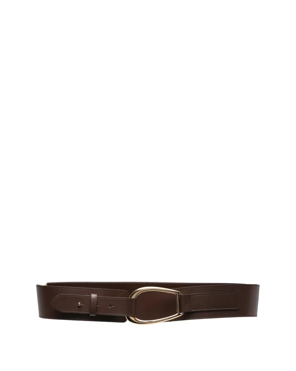 Twinset White Leather Belt With Square Buckle
