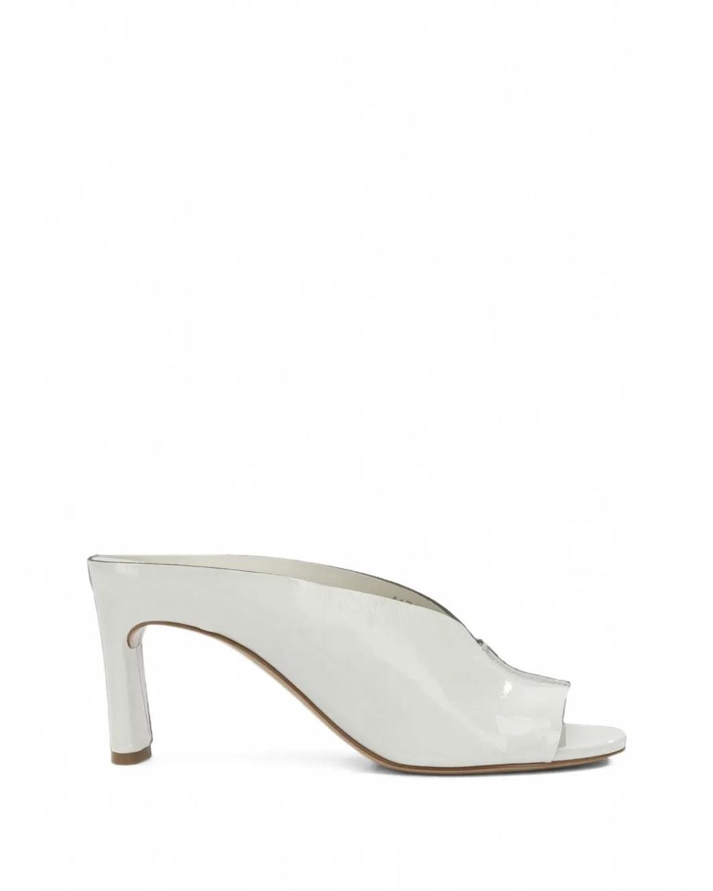 Roberto Del Carlo White Metis Leather Open-Toe Mules