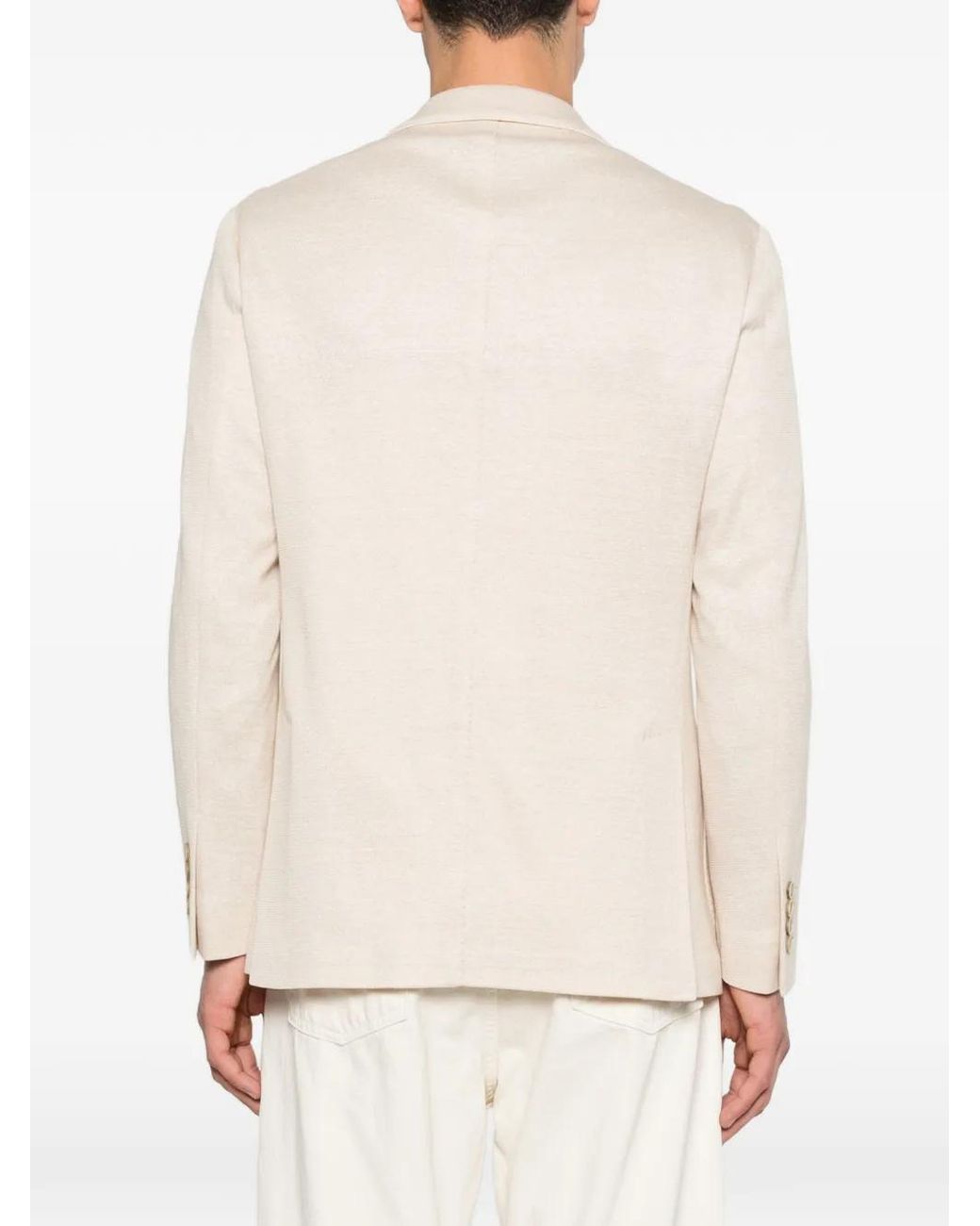Eleventy White Double-Breasted Blazer for men