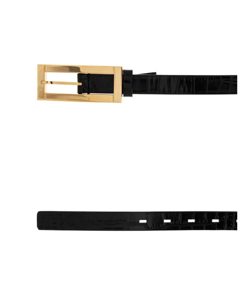 DSquared² White Buckled Leather Belt