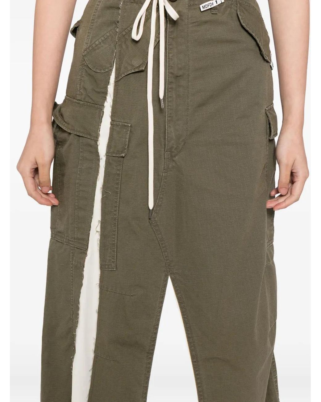 Maison Mihara Yasuhiro Green Distressed Cotton Cargo Skirt