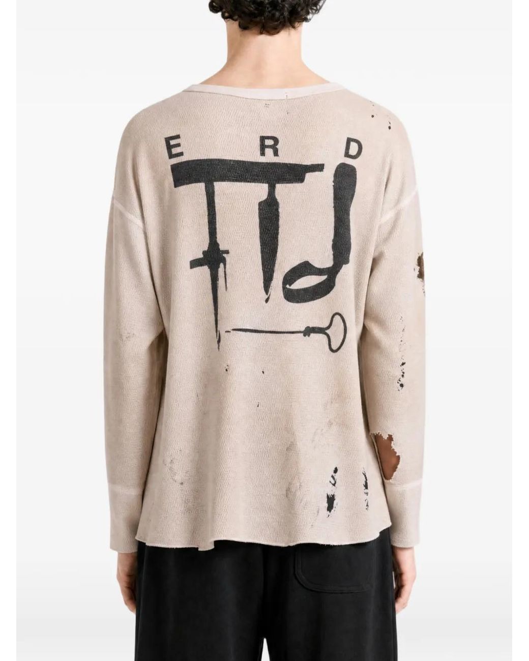 Enfants Riches Deprimes White Distressed Graphic-Print T-Shirt for men