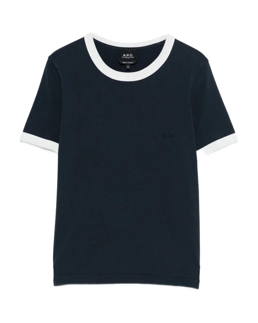 A.P.C. Blue Contrasting-Trims T-Shirt