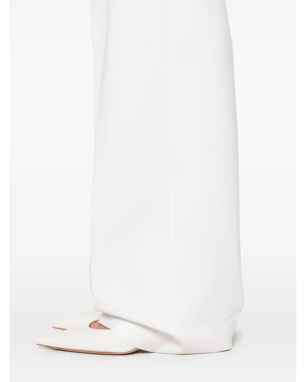 Max Mara White Pantalon À Plis Marqués