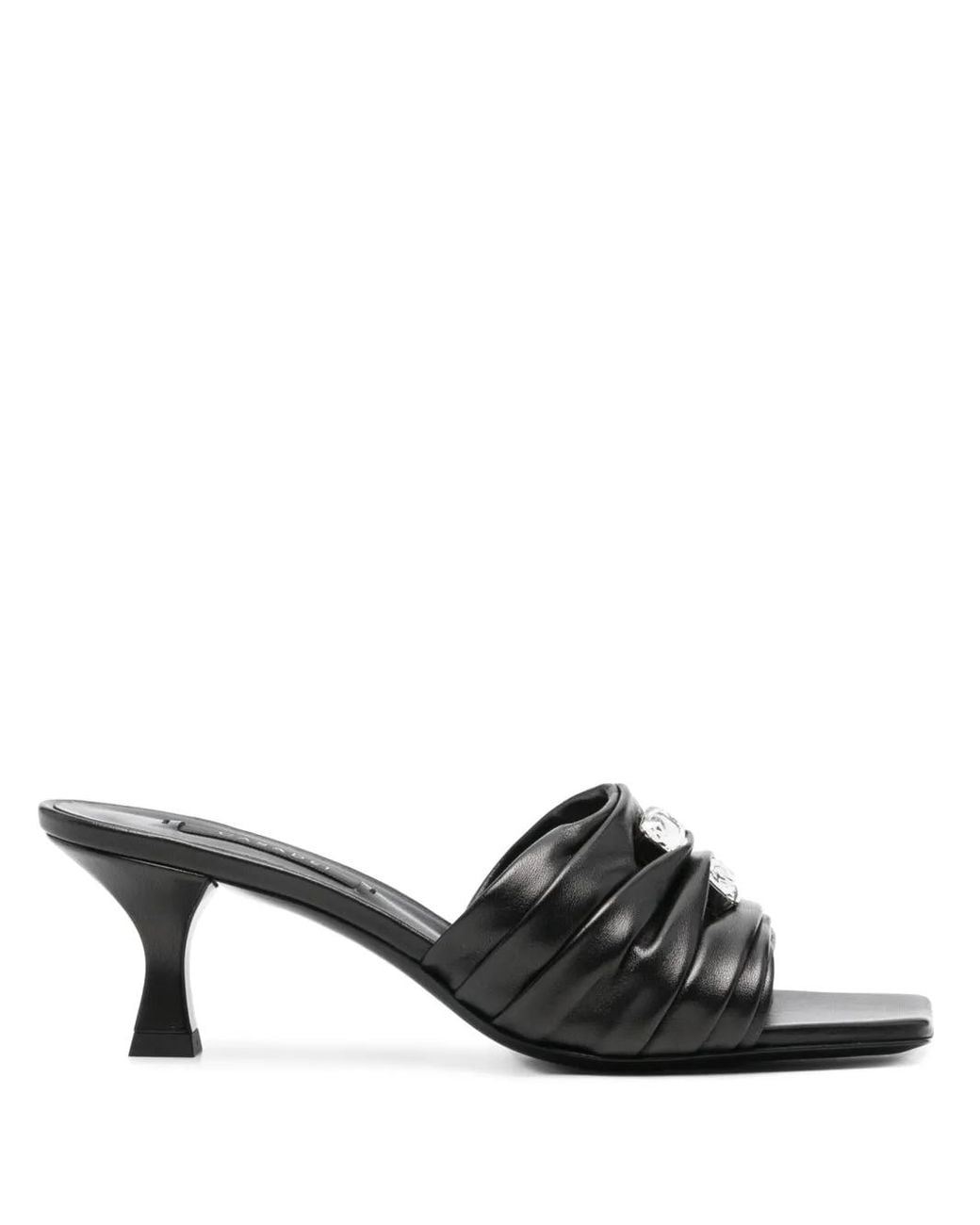 Casadei Black 65Mm Leather Sandals