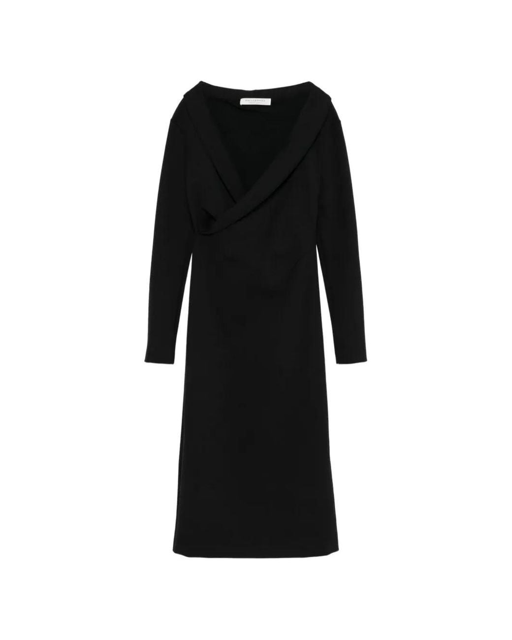 Philosophy Di Lorenzo Serafini Black Off-Shoulder Midi Dress