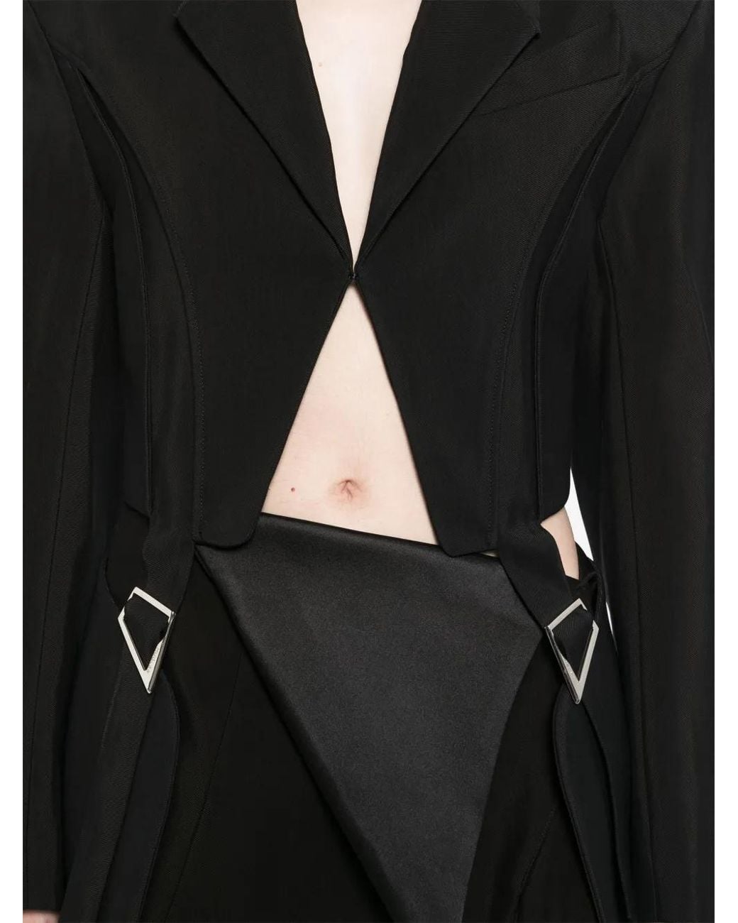 Mugler Black Buckled Tailored Blazer