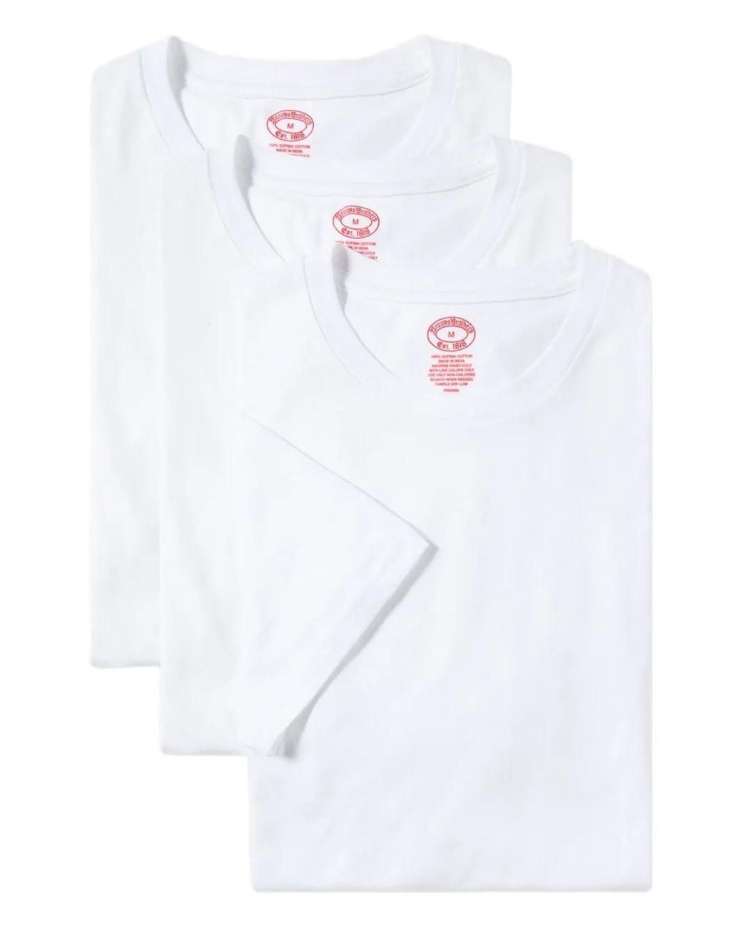 Brooks Brothers White Crew-Neck Cotton T-Shirts (Set Of Three) for men