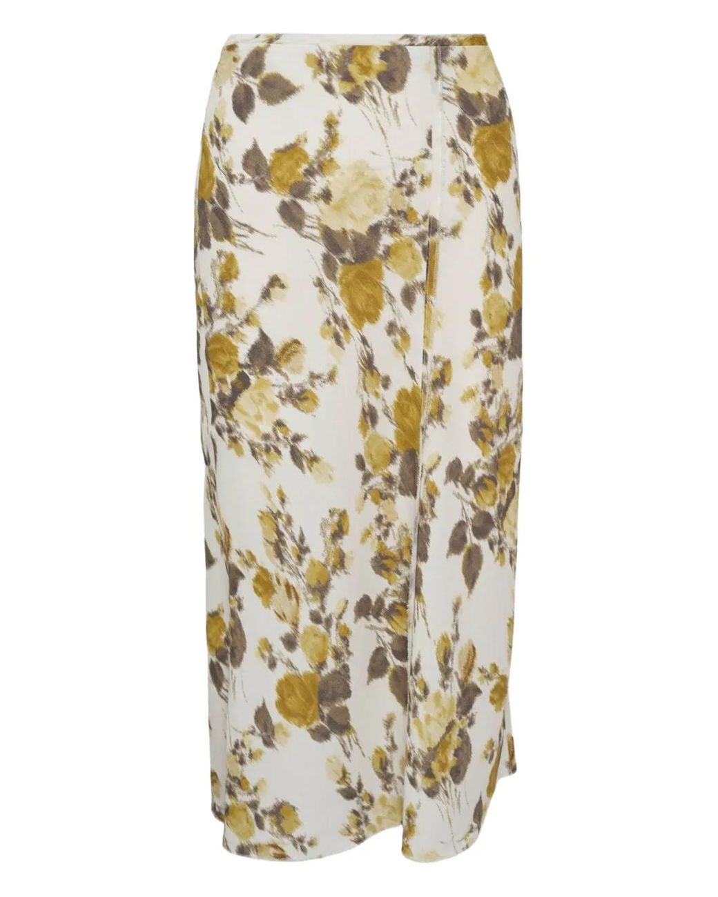AMI Metallic Floral-Motif Midi Skirt
