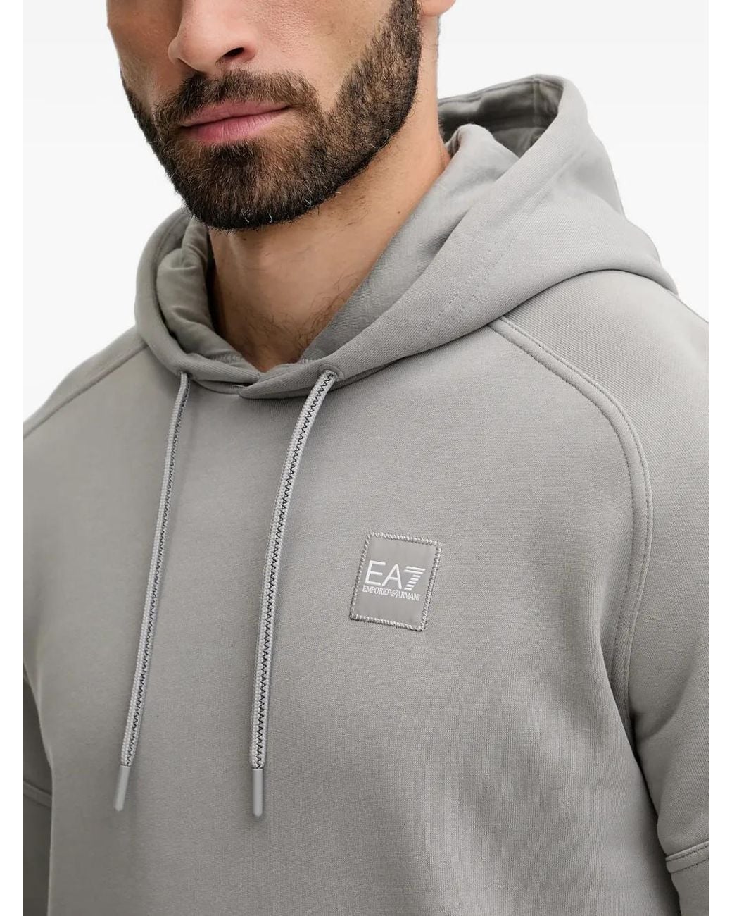 EA7 Gray Logo-Print Drawstring Tracksuit for men