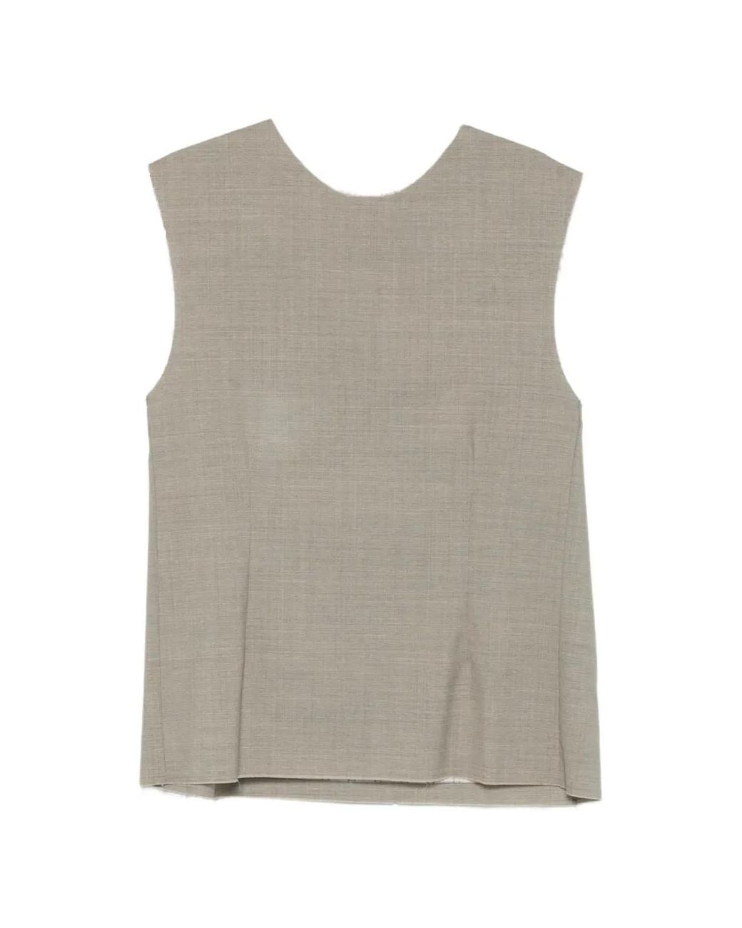 SONIA CARRASCO Gray Raw-Hem Vest