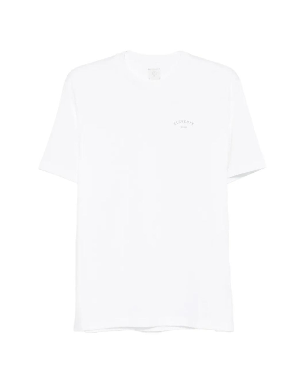 Eleventy White Logo T-Shirt for men