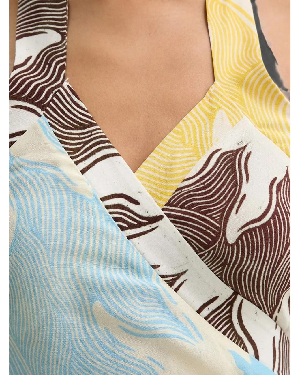 Never Fully Dressed Blue Graphic-Print Halterneck Top