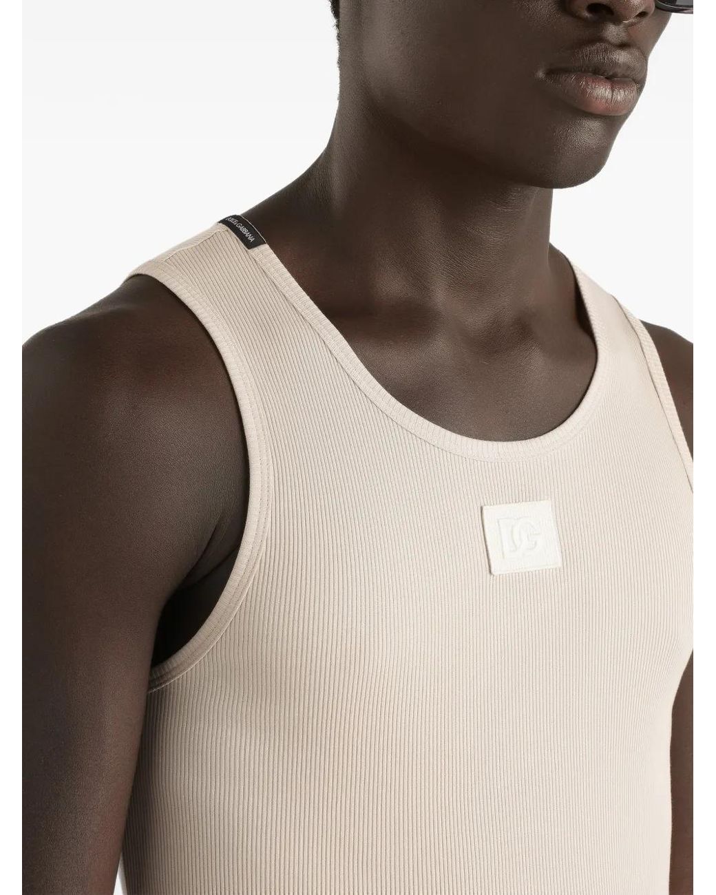 Dolce & Gabbana Natural Plaque Tank Top for men