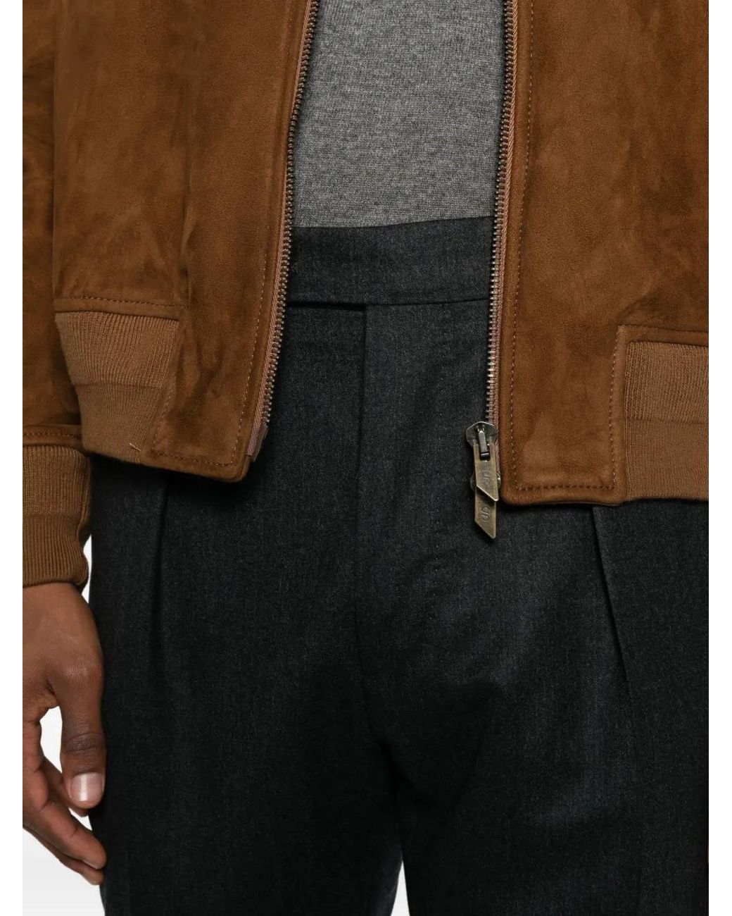Berwich Gray Chiaia Pleated Trousers for men