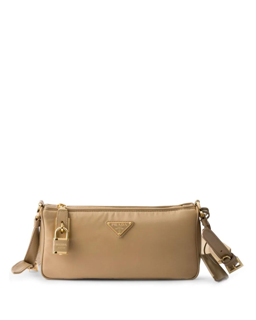 Borsa A Spalla Re-Nylon Piccola di Prada in Natural