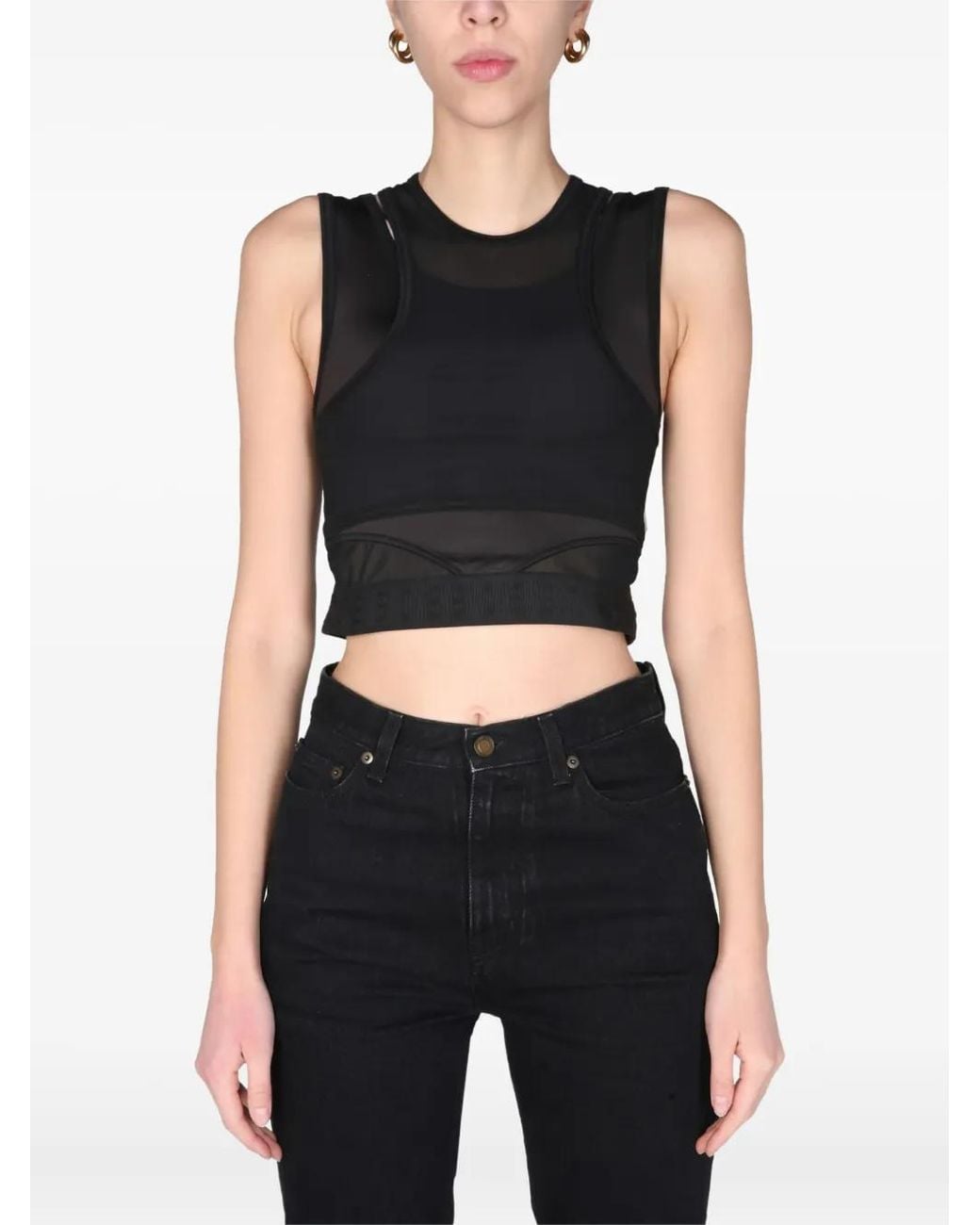 Top Con Cuello Redondo McQ Alexander McQueen de color Black