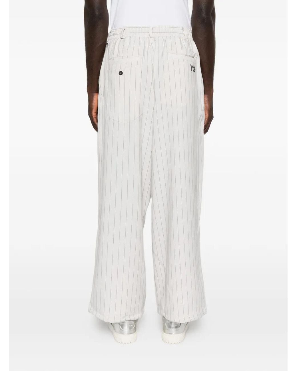 Y-3 Sport Uniform Broek Met Wijde Pijpen En Krijtstreep in het White voor heren